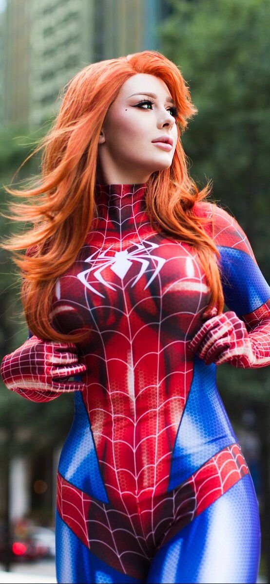 Девушка человека паука. Jenna Meowri Мэри Джейн. Мэри Джейн косплей Jenna Lynn. Спайдер герл косплей. Jenna Lynn Meowri секси косплей.