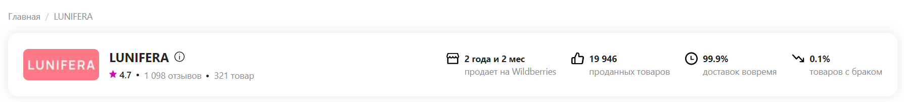 Официальный магазин Lunifera на Wildberries