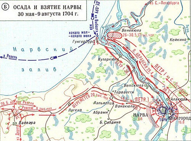 Битва при нарве 1700 карта