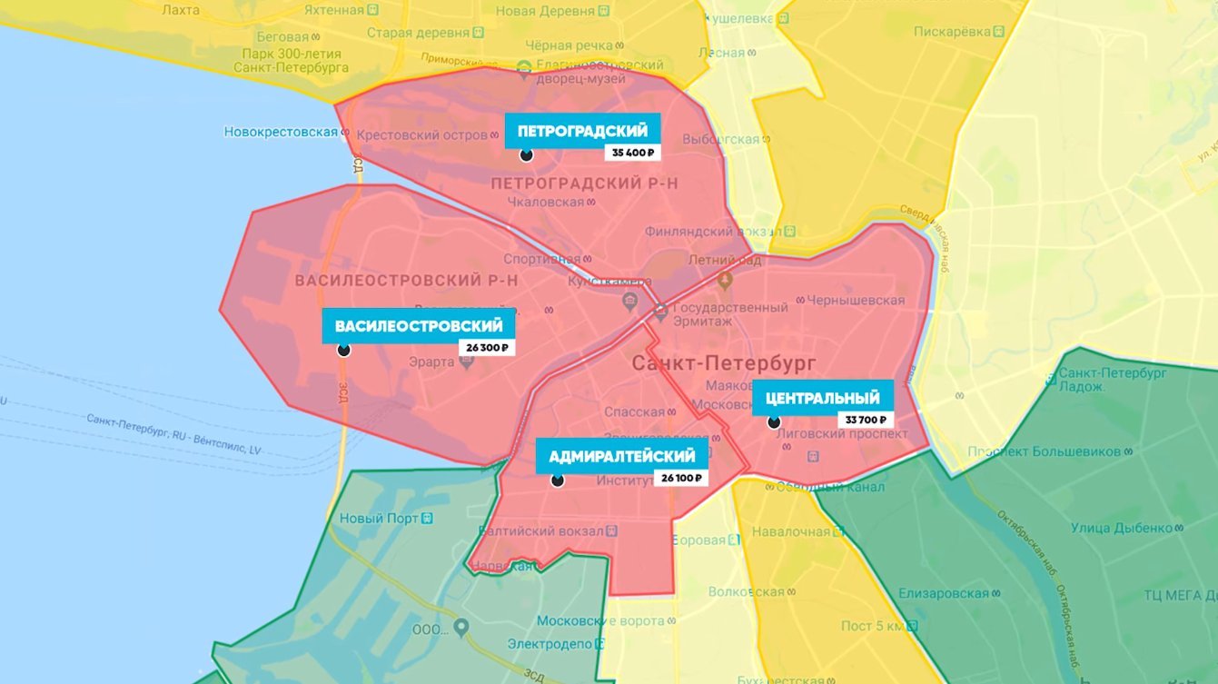 Санкт петербург район красный молот карта