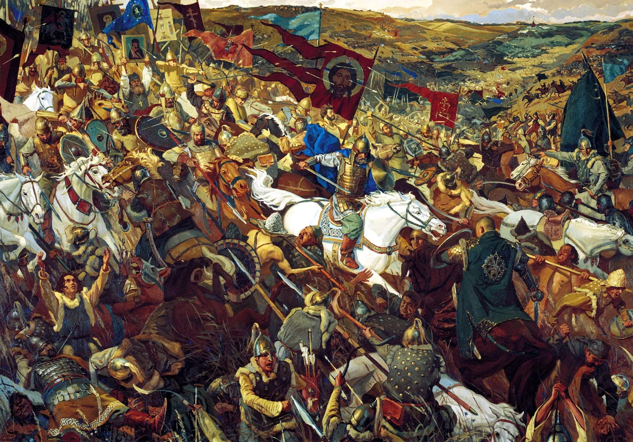 Первая встреча русских с татарами произошла. 1380 Куликовская битва. Битва Куликовская Донской Донской 1380 год. 1380 Год Куликовская битва.