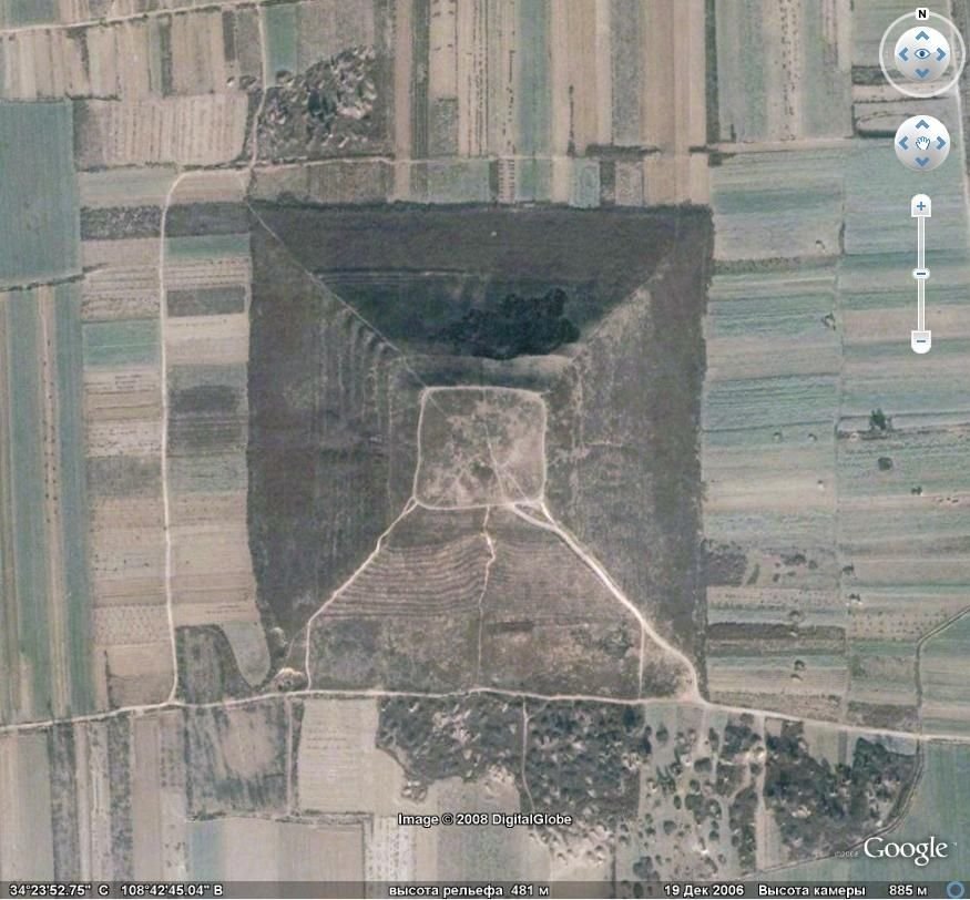 Китайские пирамиды в Google Earth