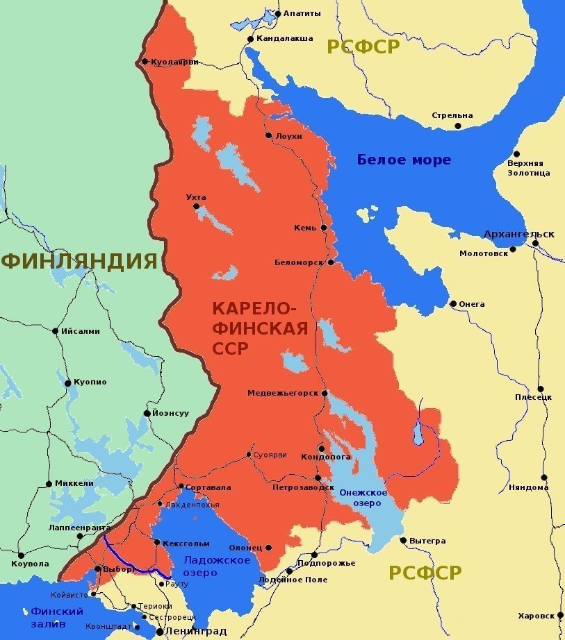 Карта россии граница с финляндией на карте