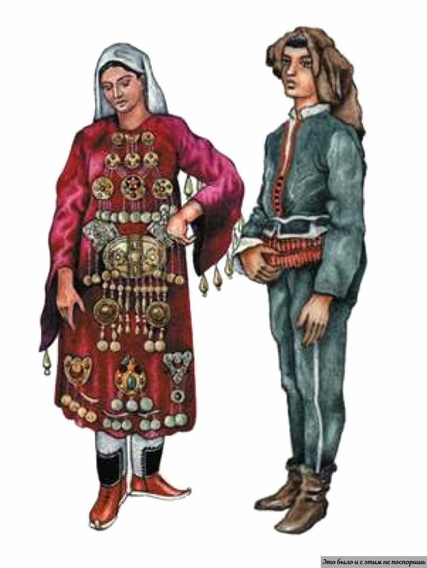 Дагестанский народный костюм рисунок