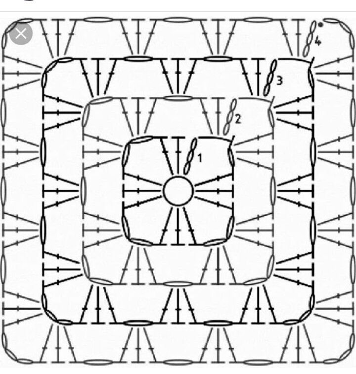 Как связать бабушкин квадрат схема крючком