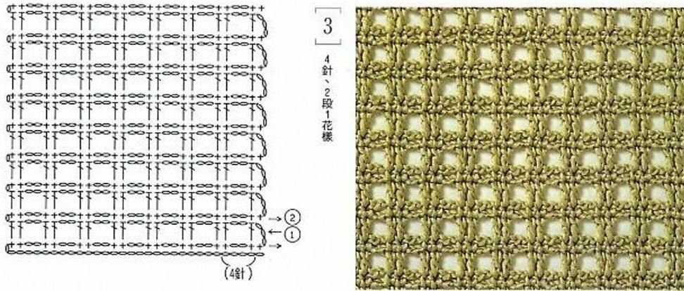 Сетка вязаная крючком схема