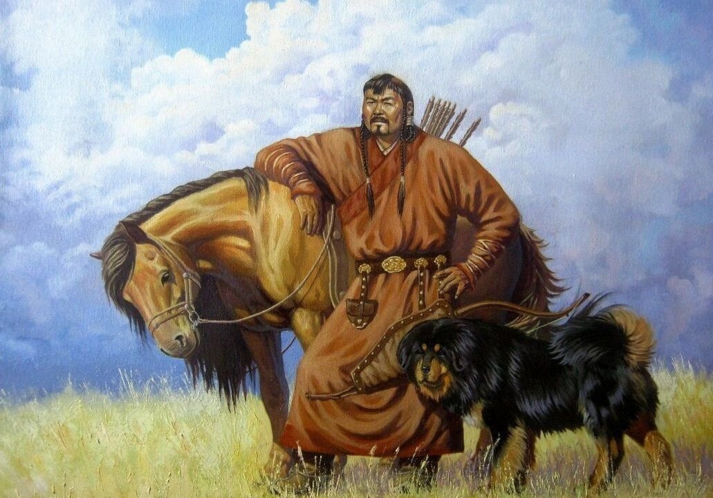 Картина монгол на коне
