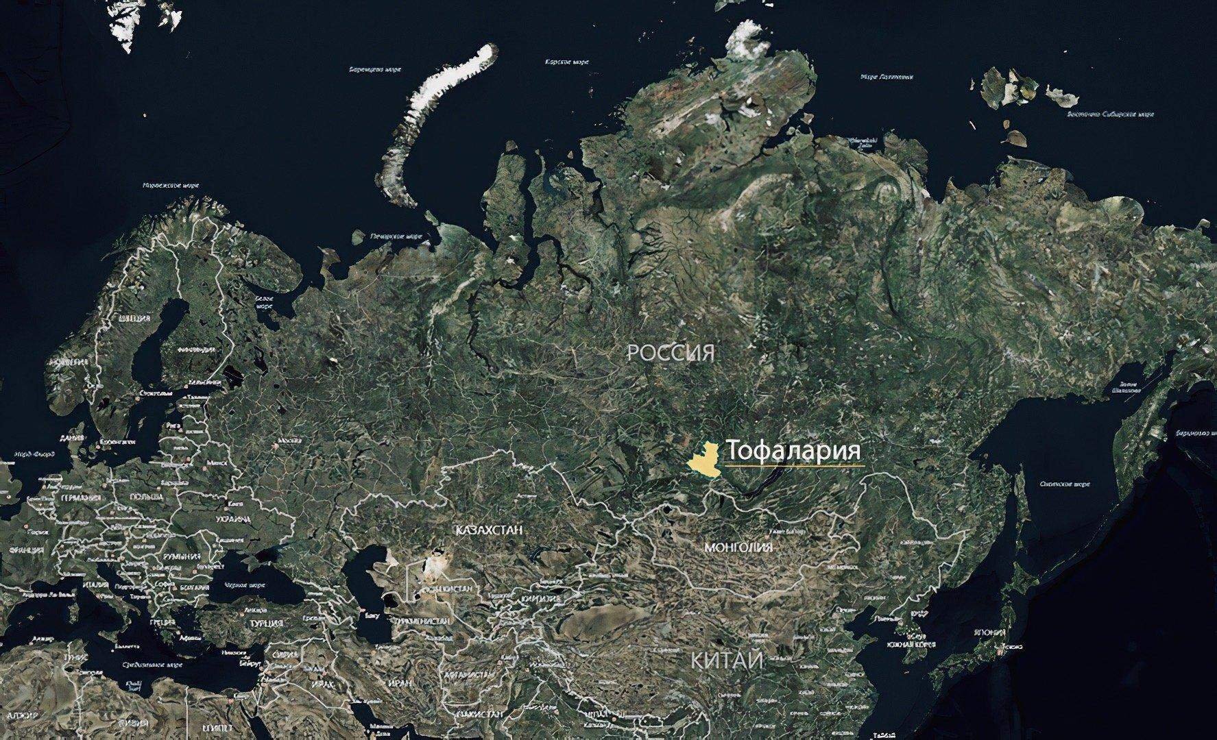 Тофалария на карте Иркутской области