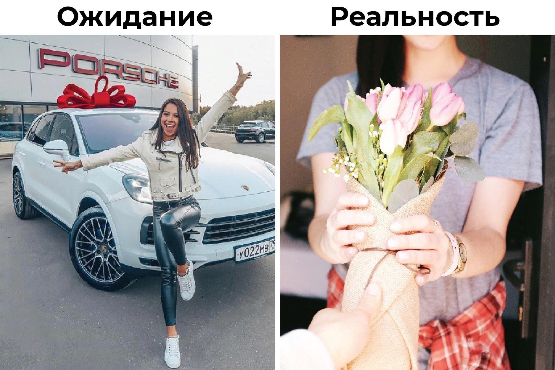 Ожидание и реальность подарки от мужчин