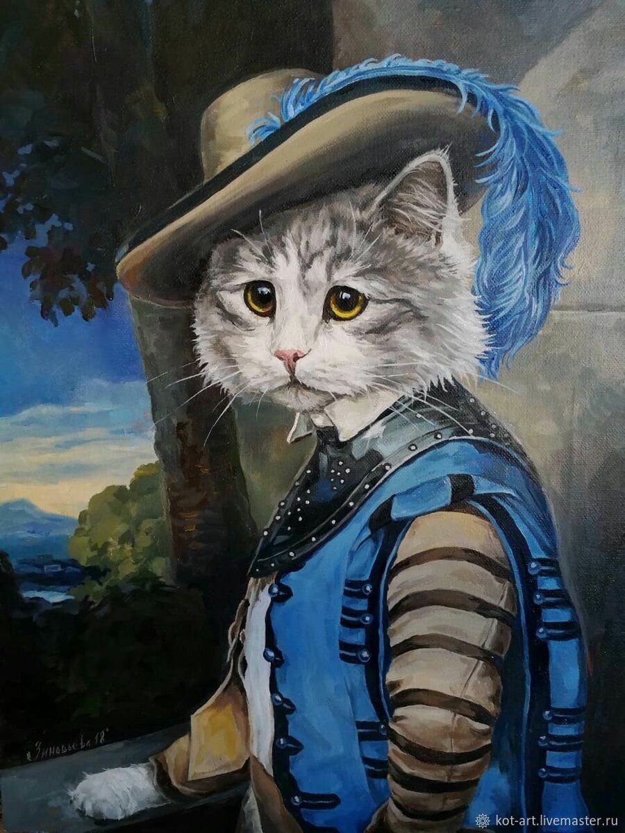 Портрет кота маслом