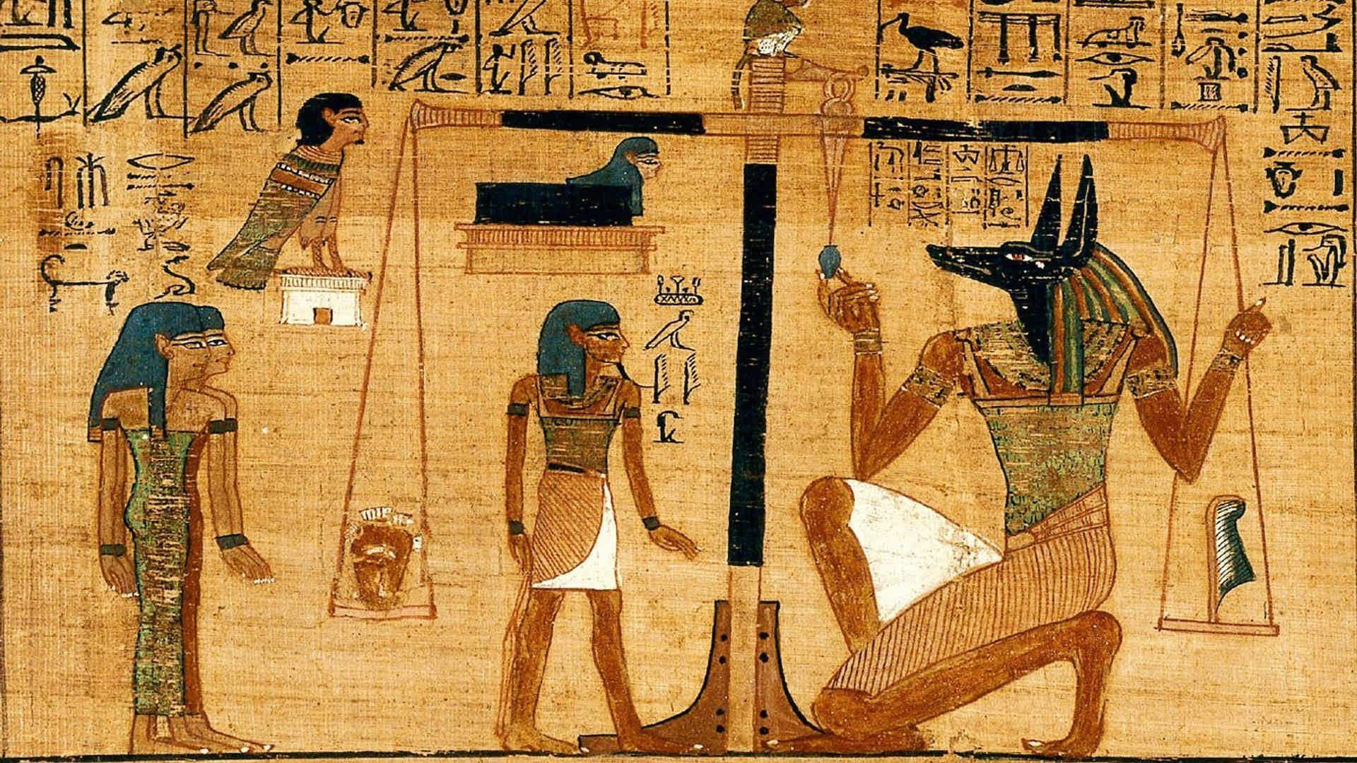 Египет люди боги. Египетские фрески древний Египет Анубис. Анубис на фресках древнего Египта. Бальзамирование Осириса. Анубис Маат тот.