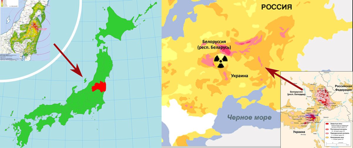 Карта распространения радиации
