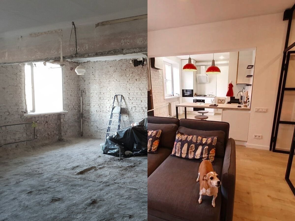 Отделка квартир до и после