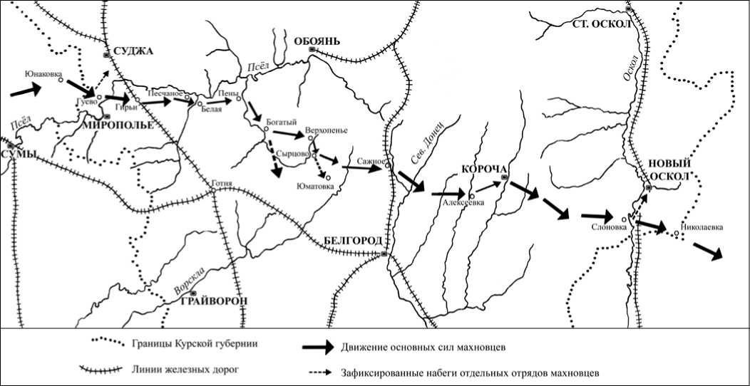 Армия махно карта