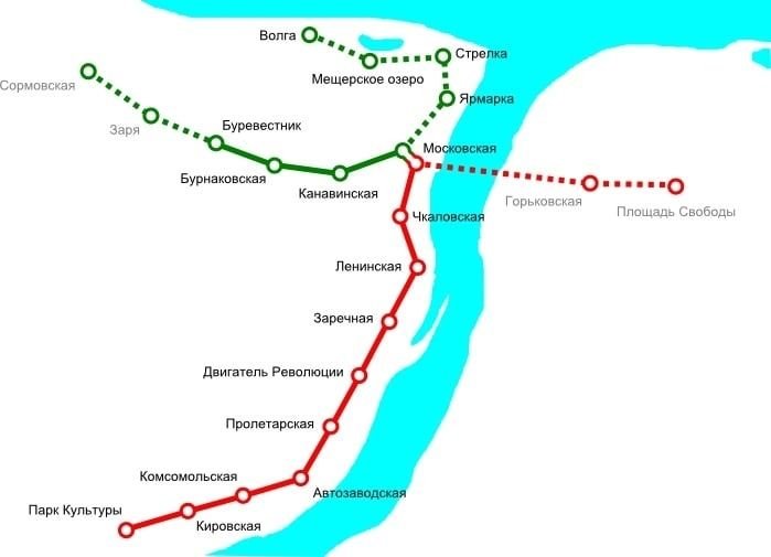 Карта нижегородского метрополитена