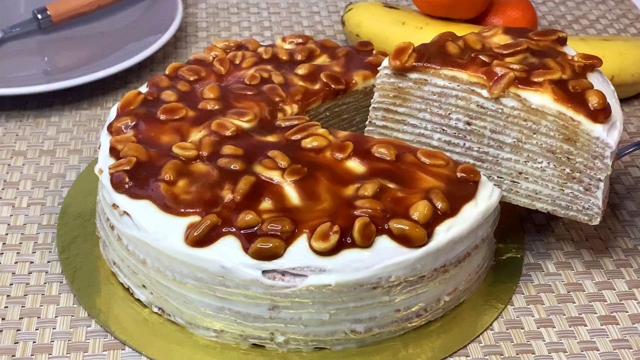 Банановый торт с карамелью