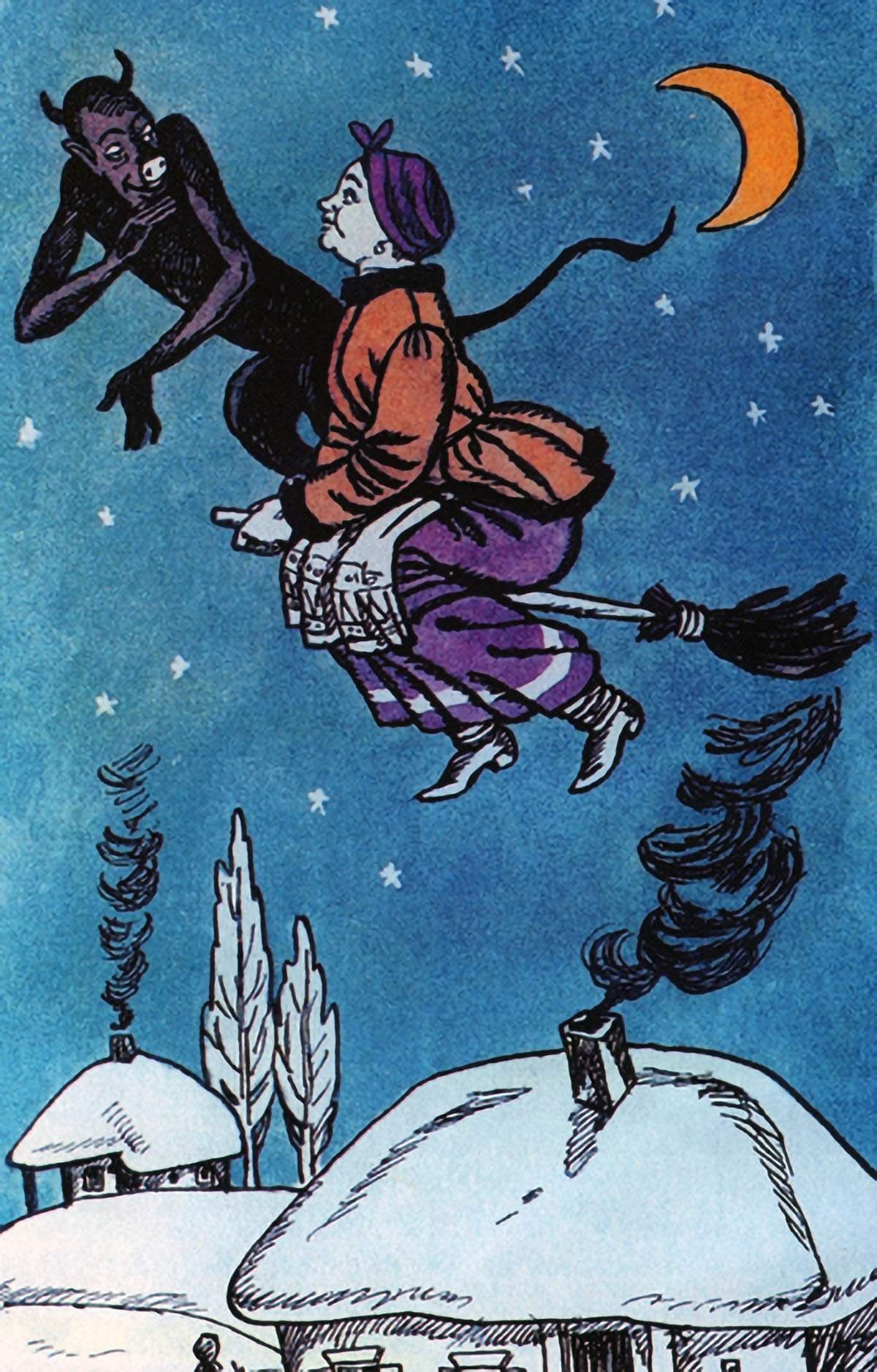 Гоголь ночь перед рождеством черт. Иллюстрация к повести Гоголя ночь перед Рождеством. Гоголь близ Диканьки ночь перед Рождеством. Повесть н в Гоголя ночь перед Рождеством. Рисунок к сказке ночь перед Рождеством Гоголь.