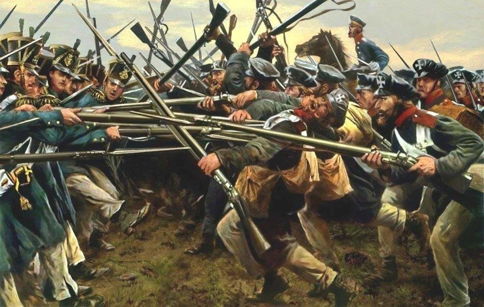 Русские против франции. Штыковой бой 1812. Наполеон штыковая атака. Прусский Ландвер 1815. Линейная пехота Пруссии.