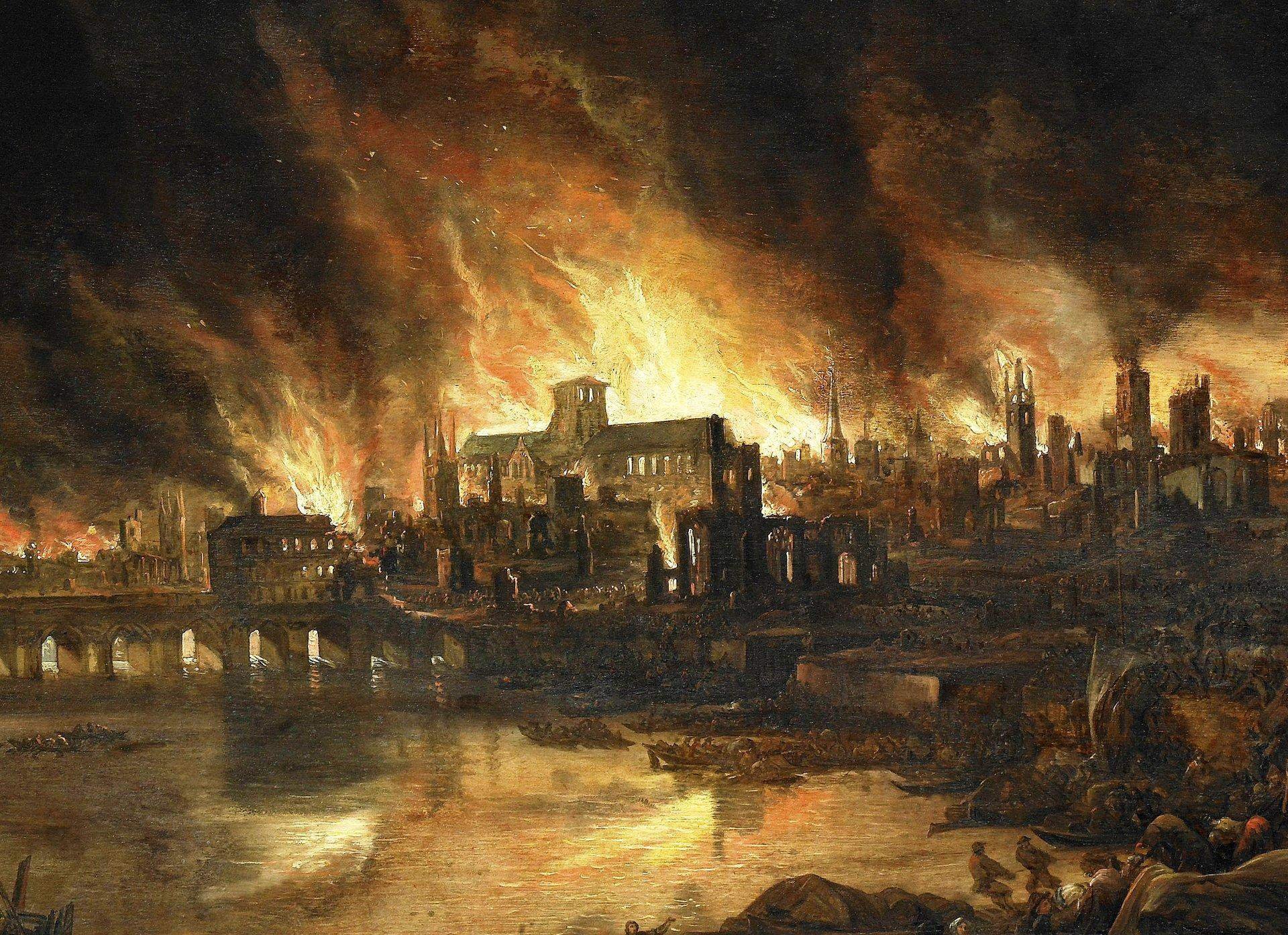 После великого пожара. Великий Лондонский пожар 1666 года. Великий пожар в Лондоне в 1666. 1666 Год пожар в Лондоне. Пожар в Лондоне (1666 г.), Англия.