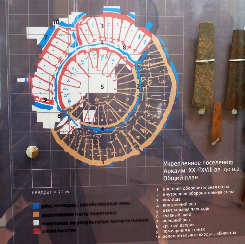 Подробная карта аркаима