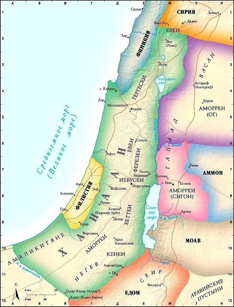 Карта древнего израиля