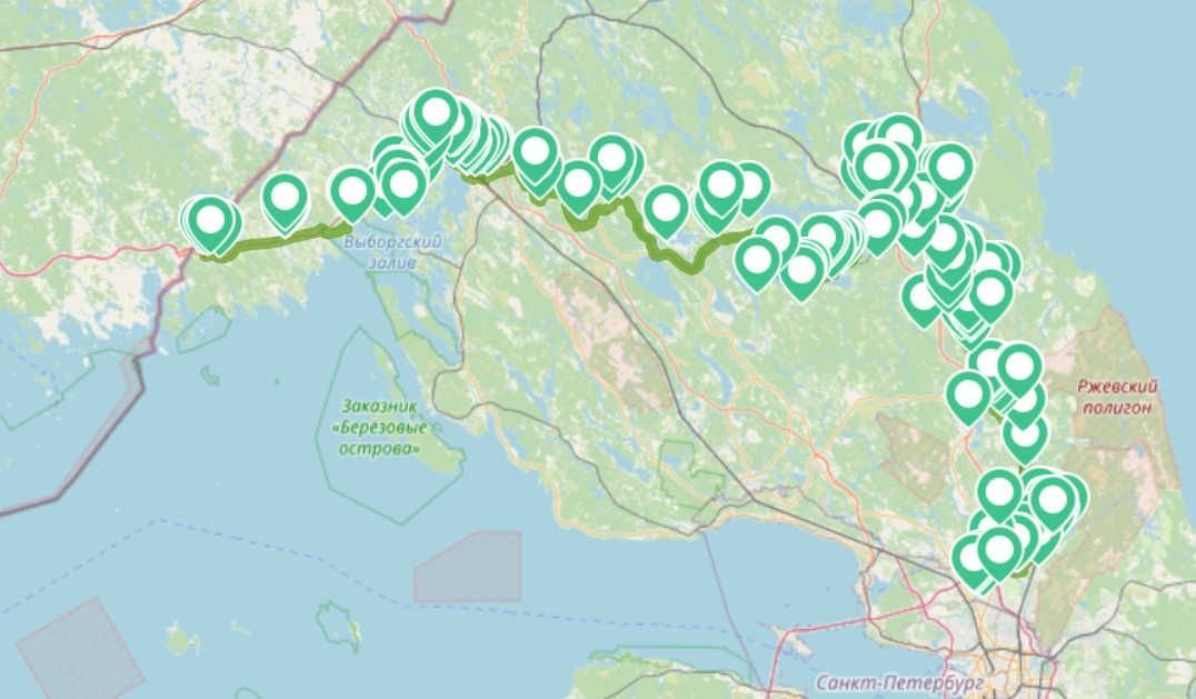 Карта веломаршрутов ленинградской области