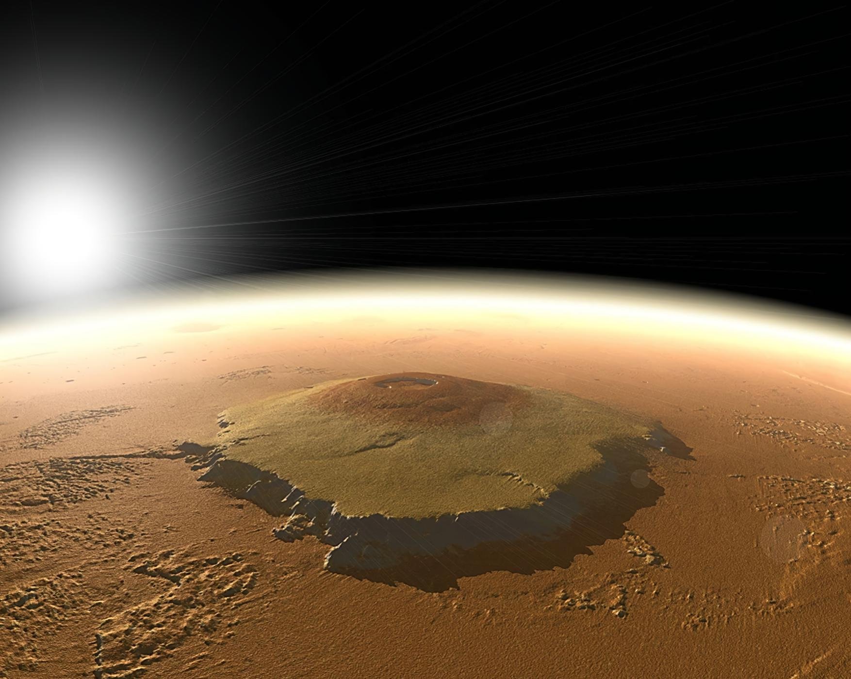 Высочайшая гора солнечной системы находится. Гора Олимп на Марсе. Марсианский потухший вулкан гора Олимп. Марс Планета вулкан Олимп. Гора Олимп на Марсе высота.