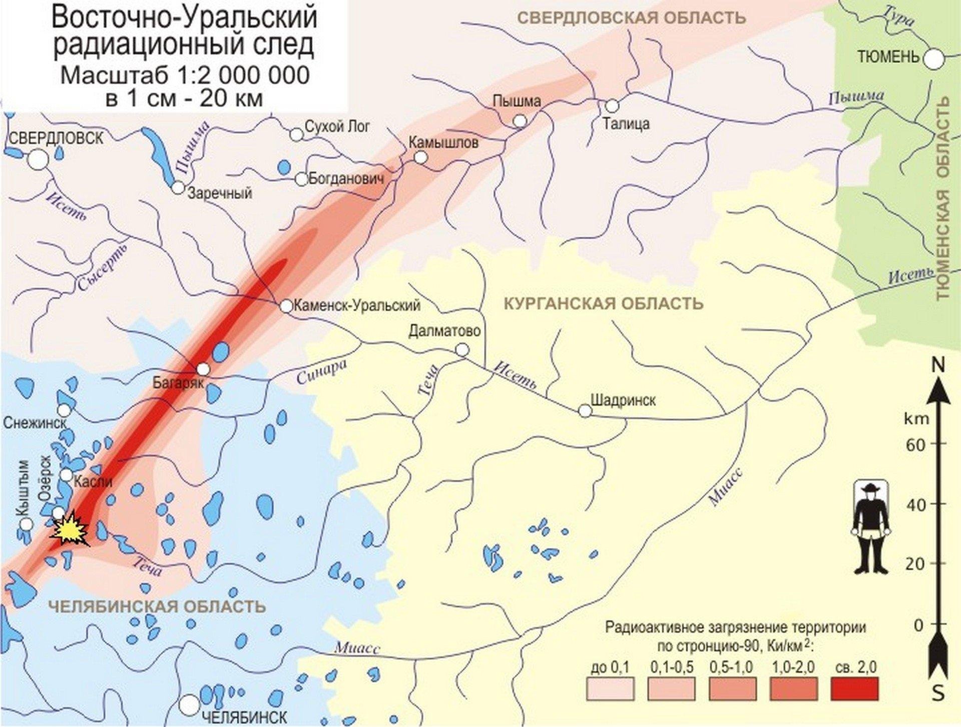 Кыштымская авария Восточно Уральский радиационный след