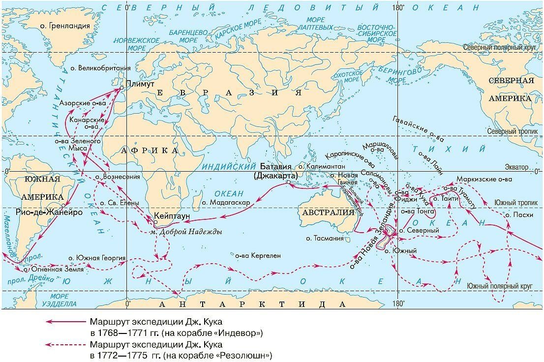 Путешествие Джеймса Кука 1768-1771