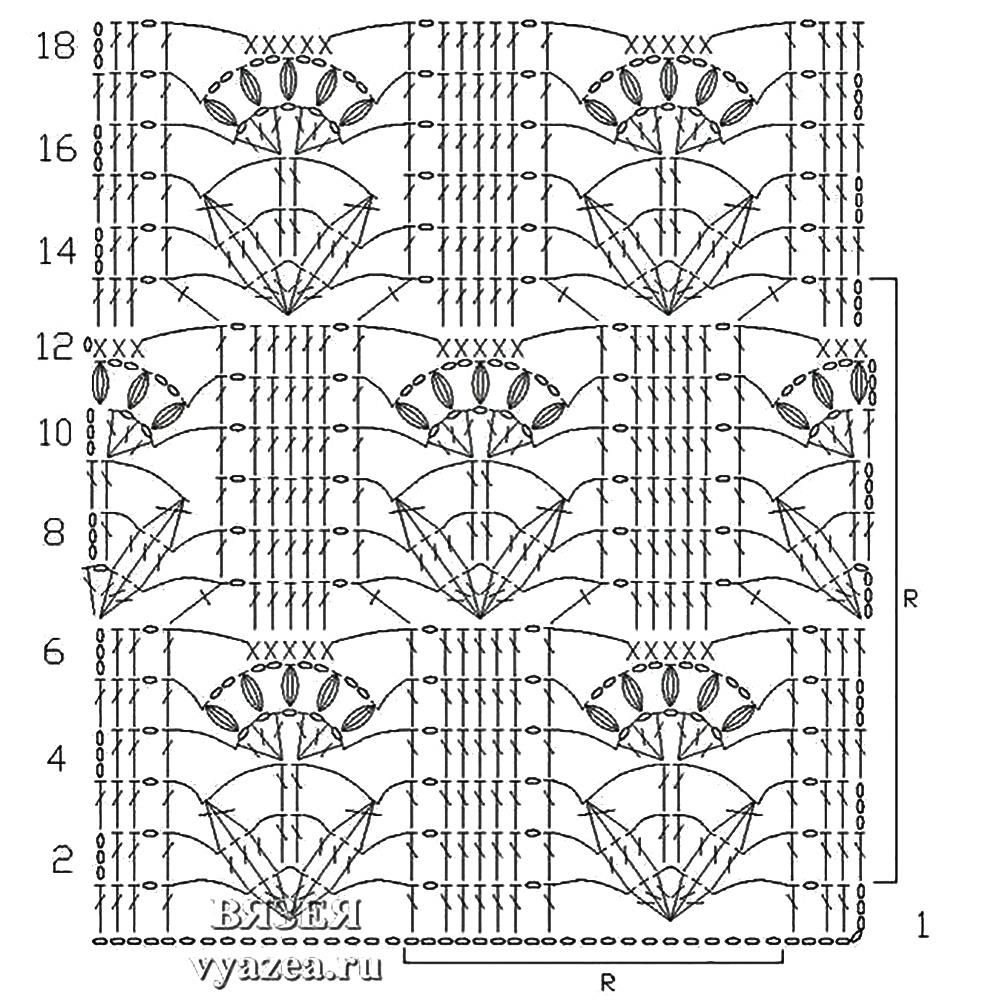 Схемы вязания крючком ажурных узоров