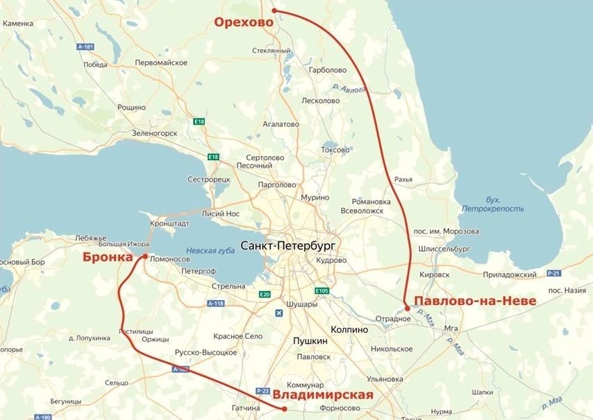 Схема железных дорог санкт петербурга