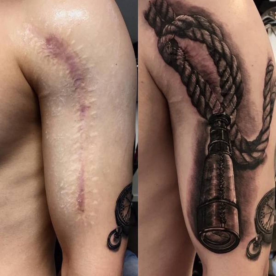 татуировки скрывающие шрамы на руке