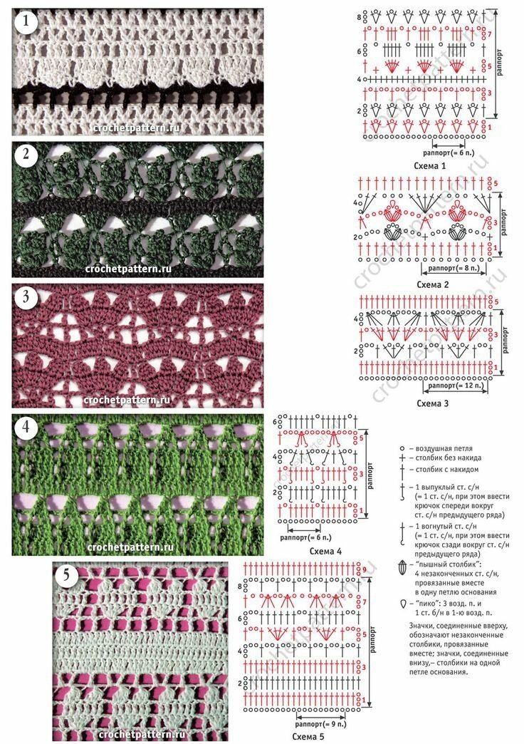 Крючок схемы узоры фото. Узор крючком с раппортом 4 петли. Горизонтальные узоры крючком. Коллекция узоров крючком со схемами и описанием. Горизонтальные узоры крючком схемы.