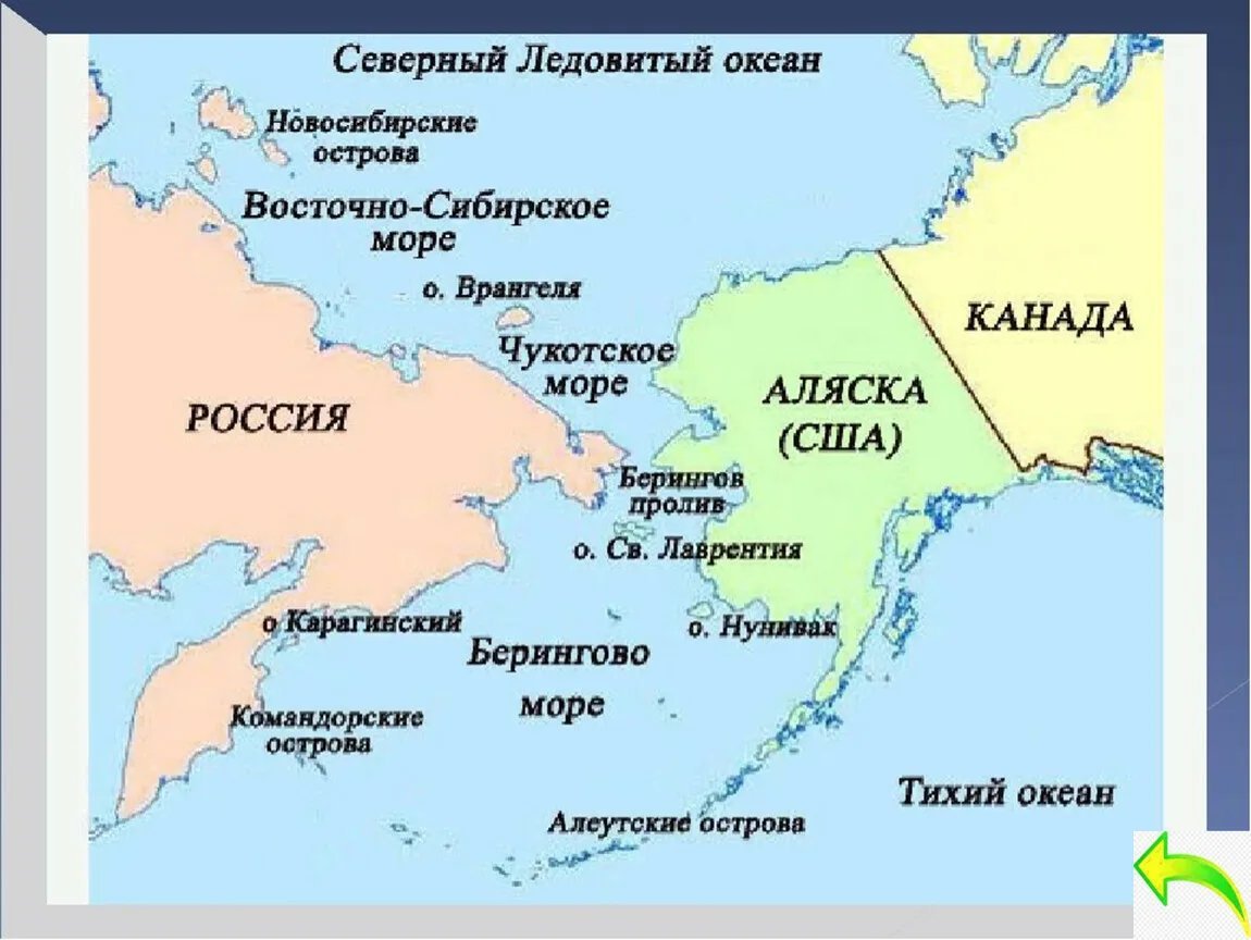 Берингово море на карте