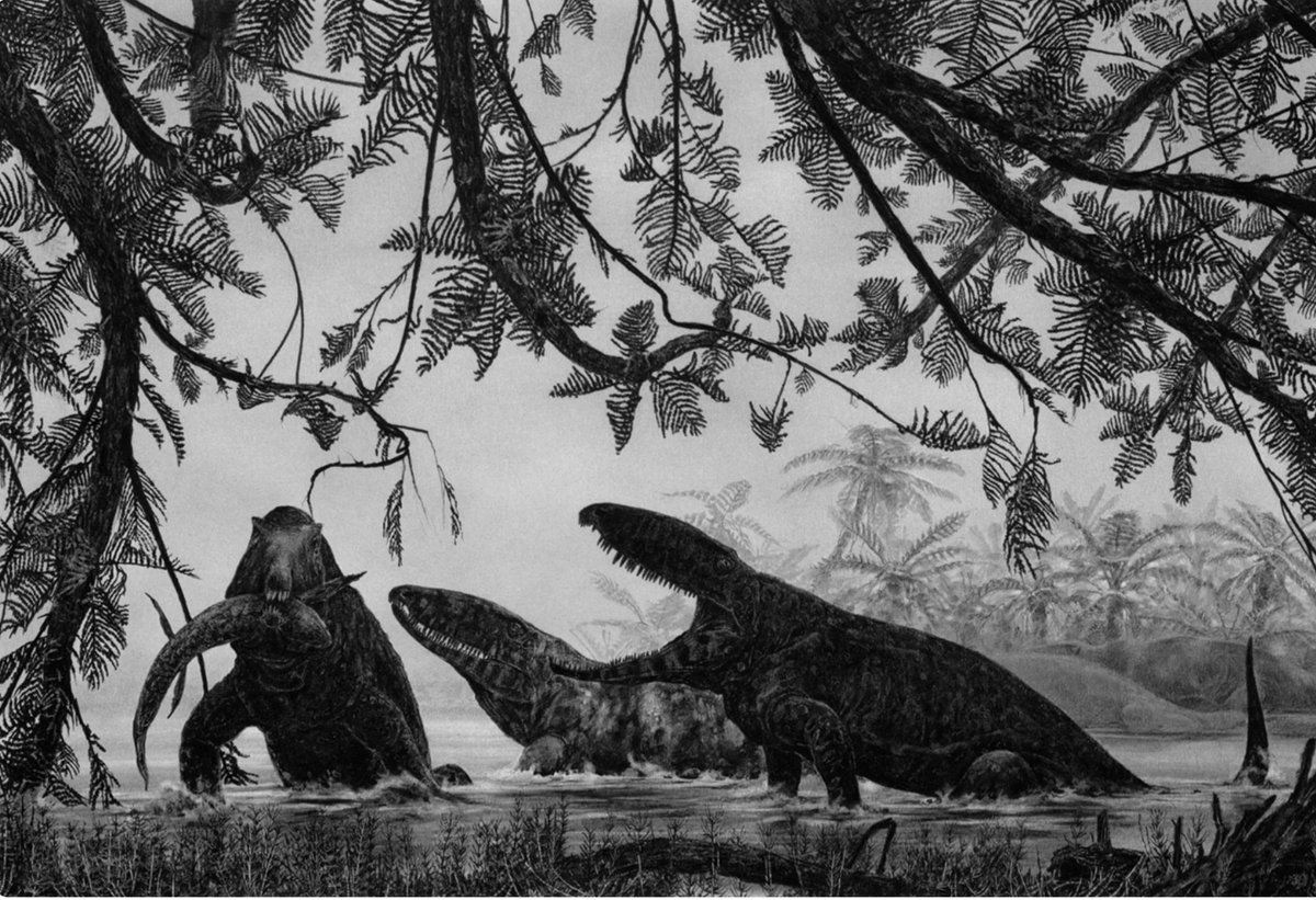 400 млн лет назад какая. Дуглас Хендерсон. Чжао Чжуан палеоарт. Дуглас Хендерсон динозавры. Офиакодон динозавр.