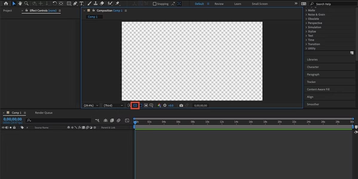 Как изменить размер композиции в after effects