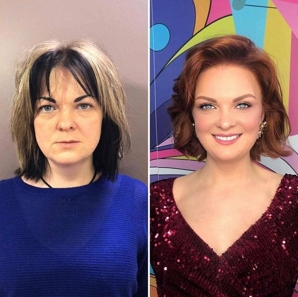 стрижка до и после женская. стрижки обычных женщин. смена имиджа женщины. парик до и после. смена имиджа женщины.