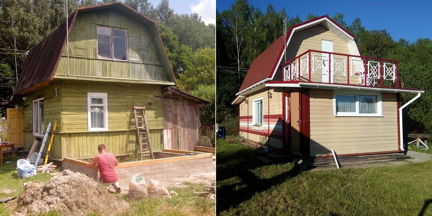 Реконструкция дачного дома фото до и после
