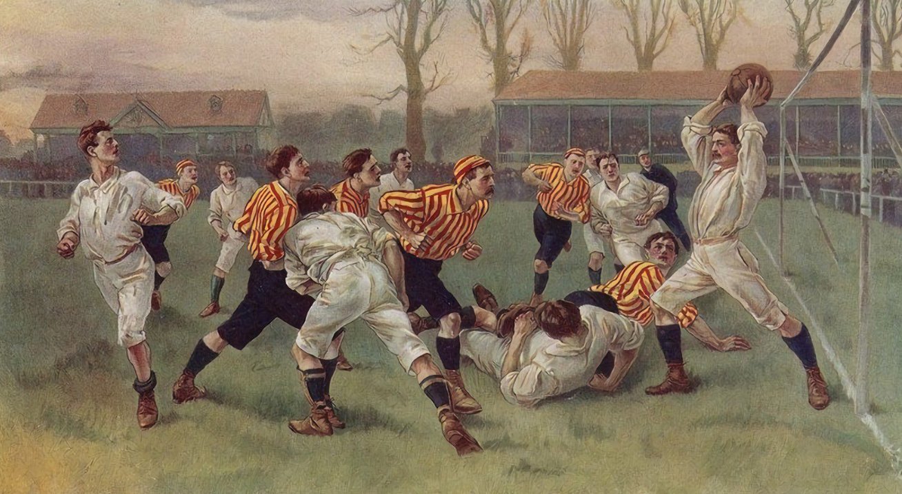 Возникновения игры футбол. Уильяма Хейсмана Оверенда футбол 1890. 1863 Год в Англии футбол. Футбол в Англии 19 век.