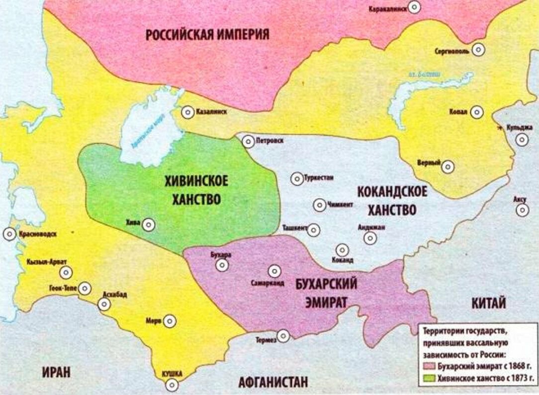 Казахстан до революции 1917 года карта