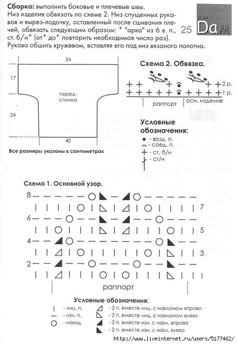 Вязаный смак спицами с описанием и схемами