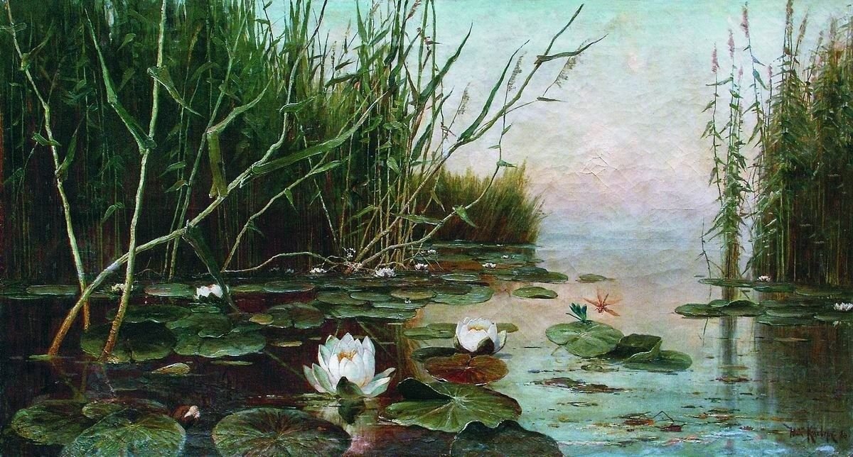 Пейзаж болота рисунок
