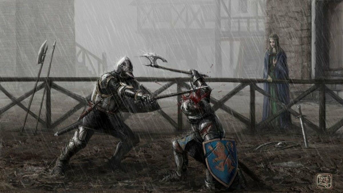 Рыцари сражаются