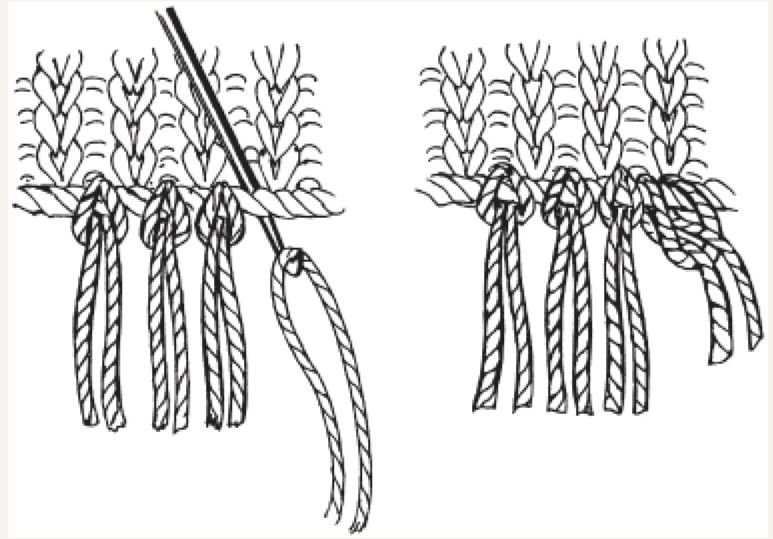 Как сделать бахрому на шарфе