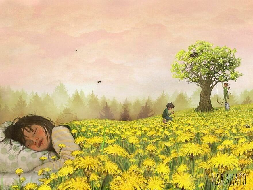 Рисунки вино из одуванчиков
