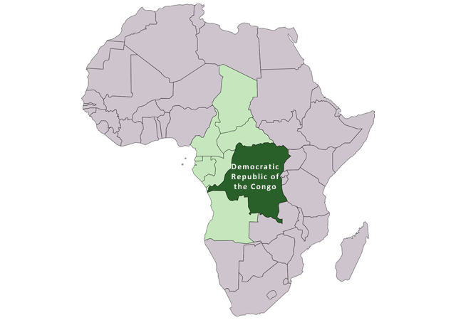 Где находится конго на карте. Демократическая Республика карта Демократическая Конго.