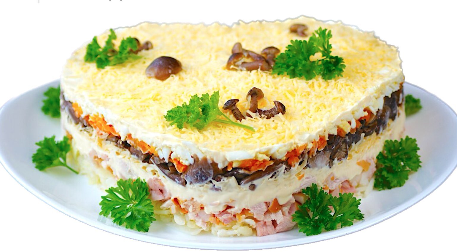 Печеночный грибной торт