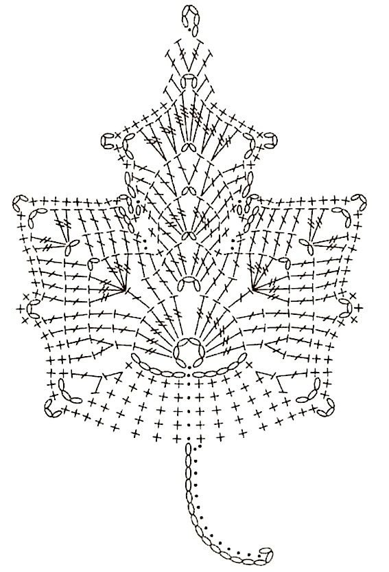 Салфетка кленовый лист крючком схема