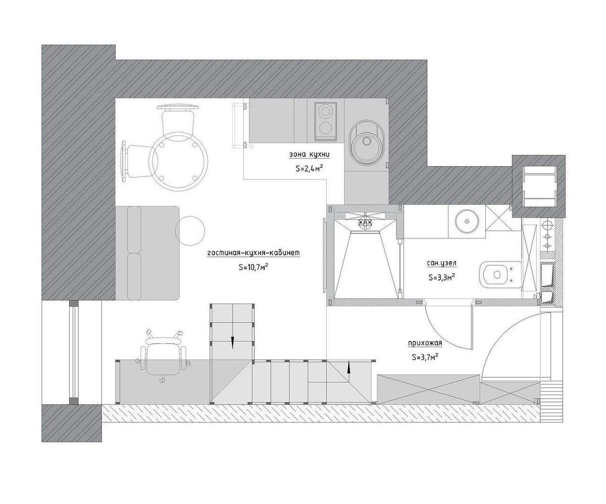 Уютная и функциональная студия на 20м²