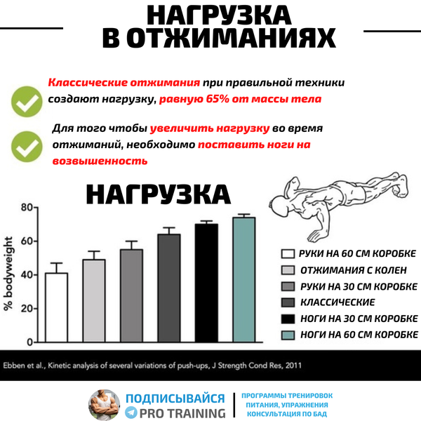 Нагрузка при отжиманиях от пола